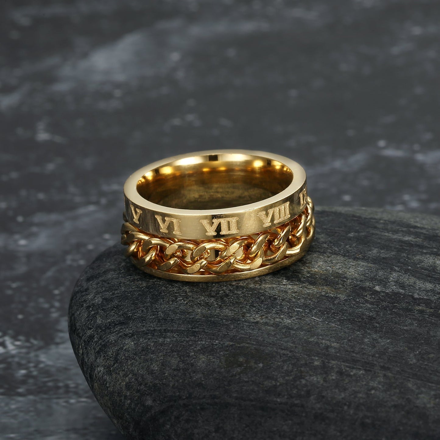 Bjorn Regalia Handcrafted Stainless Steel Rotating Rune Ring