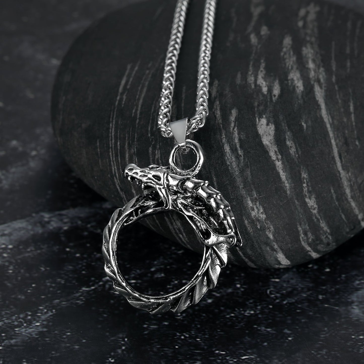 Bjorn Regalia Handcrafted Stainless Steel Jormungand Pendant