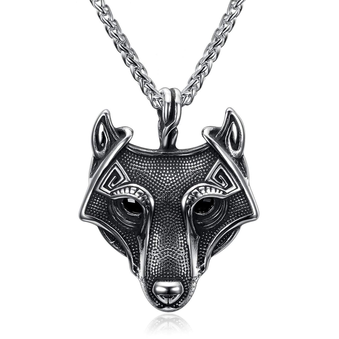 Bjorn Regalia Handcrafted Stainless Steel Fenrir Pendant on Handcrafted Stainless Steel Chain