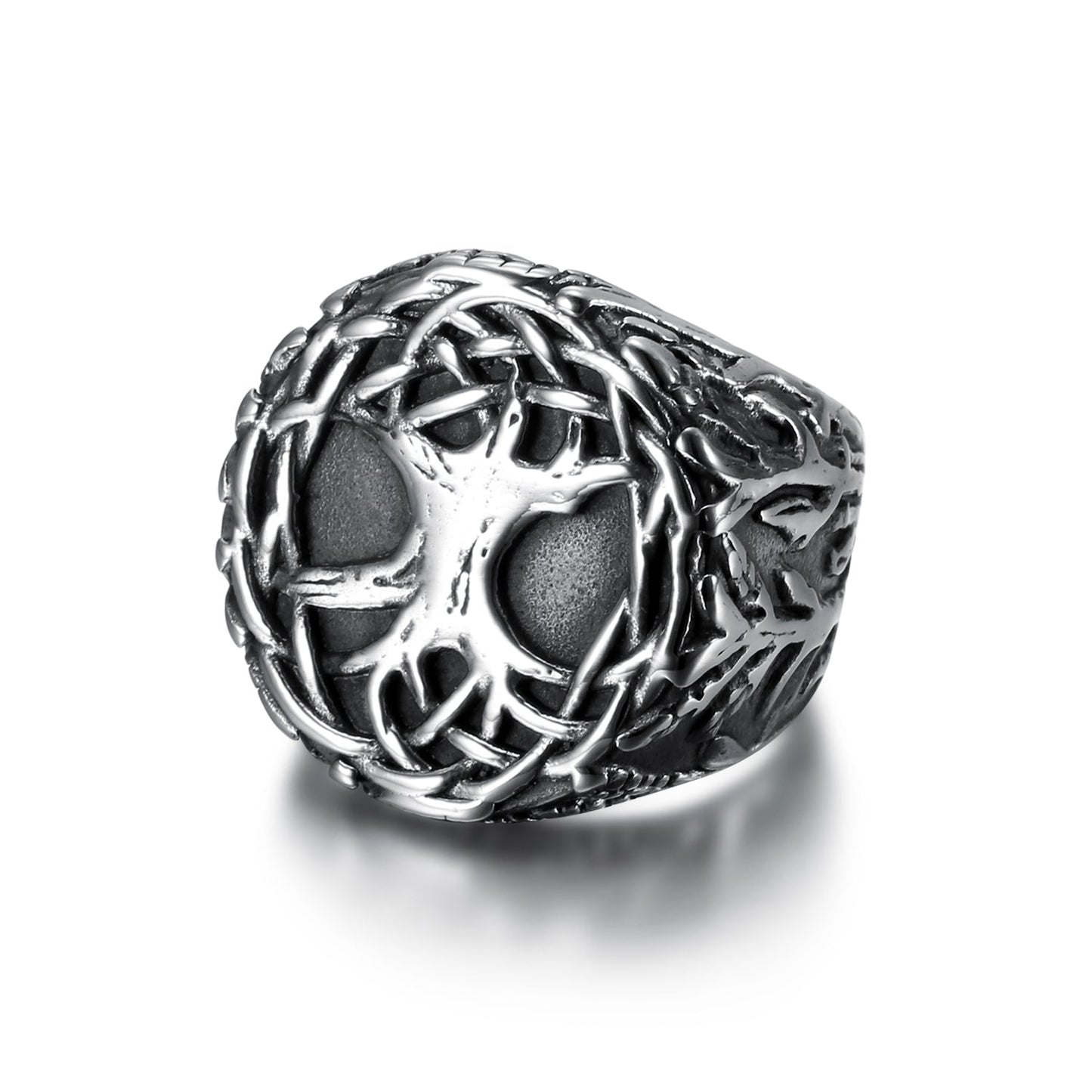Bjorn Regalia Handcrafted Stainless Steel Yggdrasil / Tree of Life Signet Ring