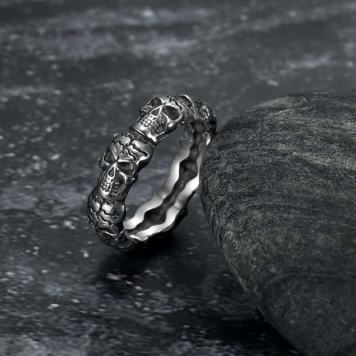 Bjorn Regalia Handcrafted Stainless Steel Vanquished Foes Skull Ring