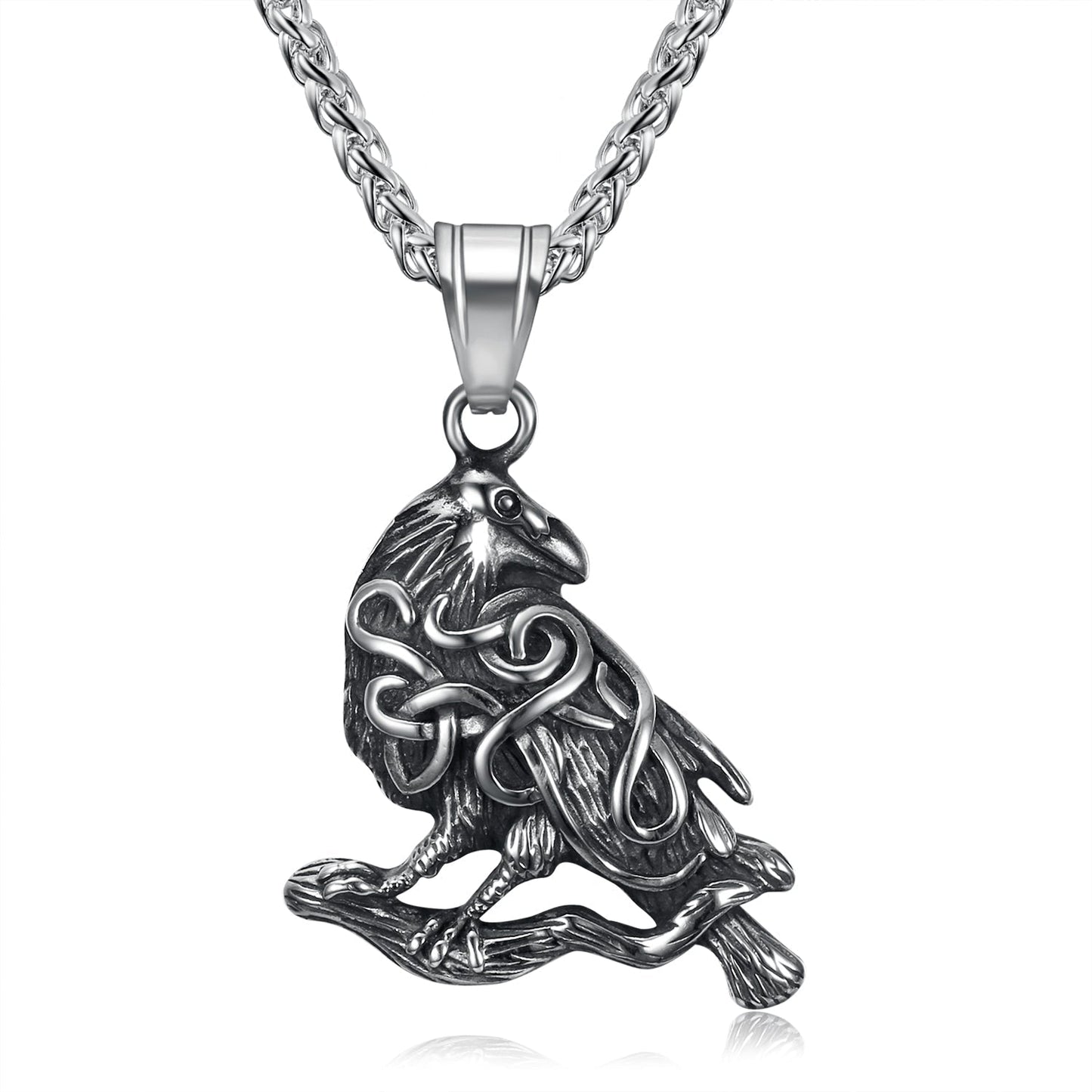 Bjorn Regalia Handcrafted Stainless Steel Raven Necklace