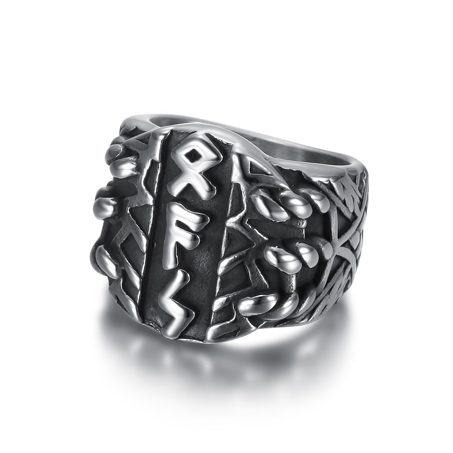 Bjorn Regalia Handcrafted Stainless Steel Triple Rune Ring