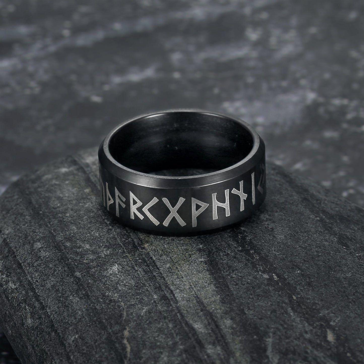 Bjorn Regalia Handcrafted Stainless Steel Runic Alphabet Ring