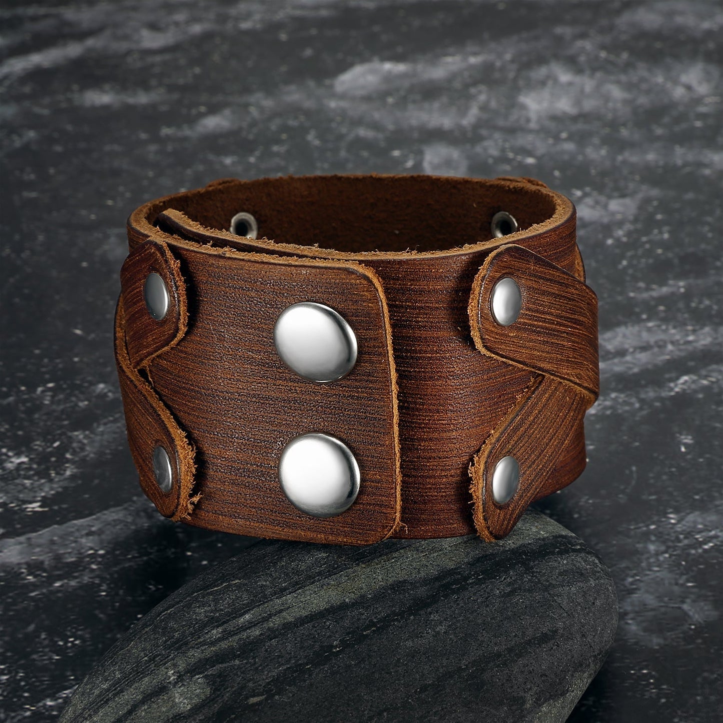 Bjorn Regalia Leather Cross-Over Studded Arm Ring