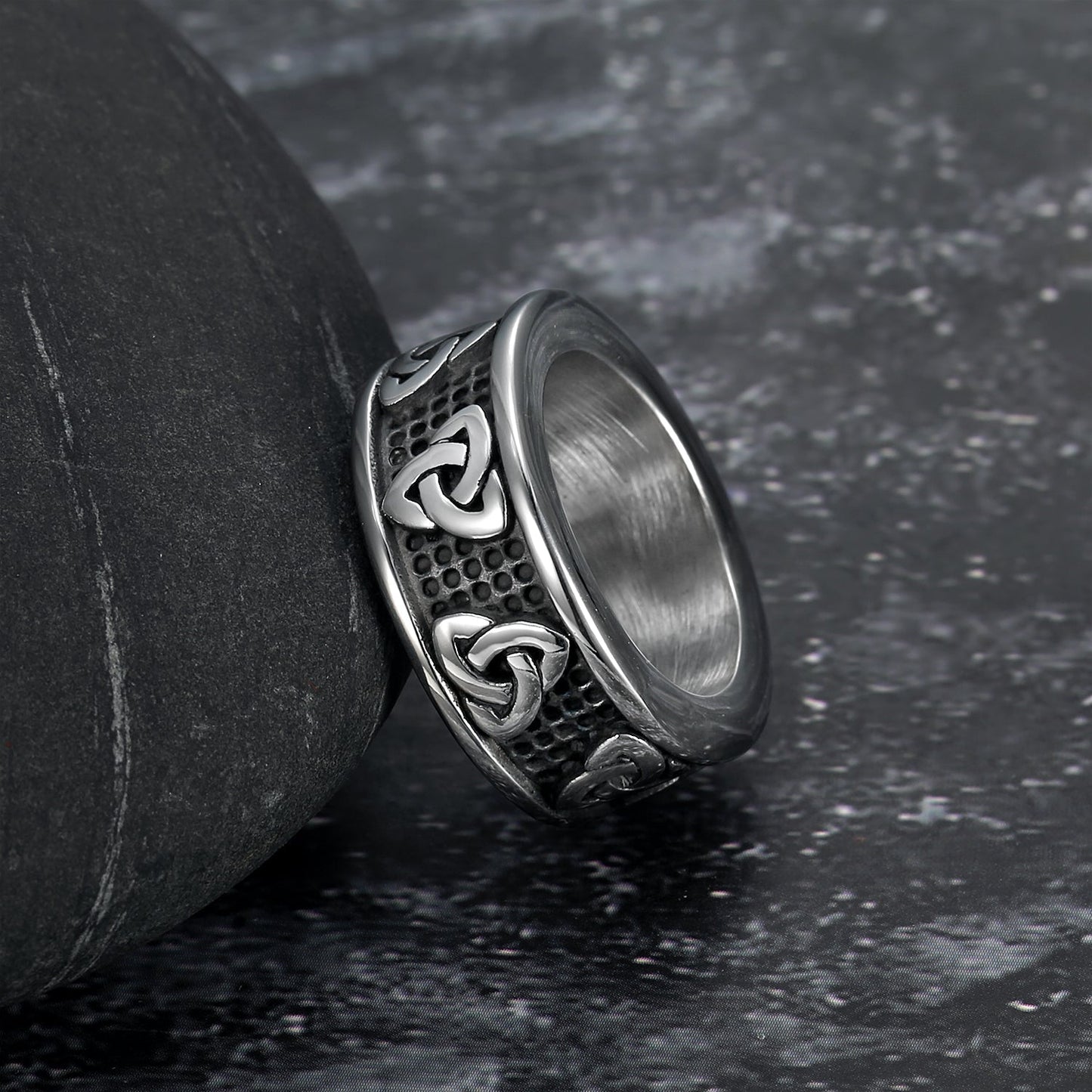Bjorn Regalia Handcrafted Stainless Steel Celtic Triquetra Band Ring