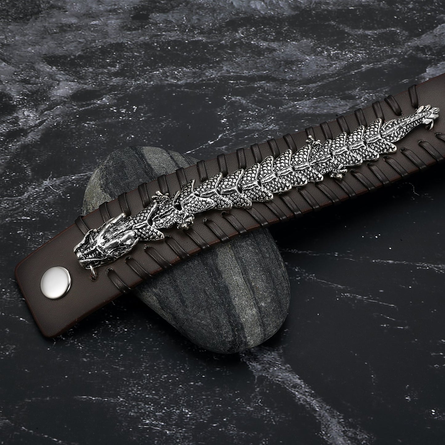 Bjorn Regalia Leather Dragon Cuff