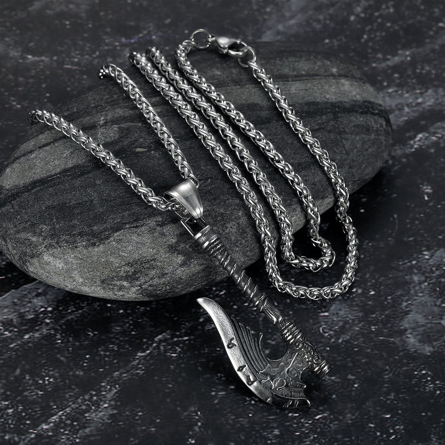 Bjorn Regalia Handcrafted Stainless Steel Viking Axe Necklace