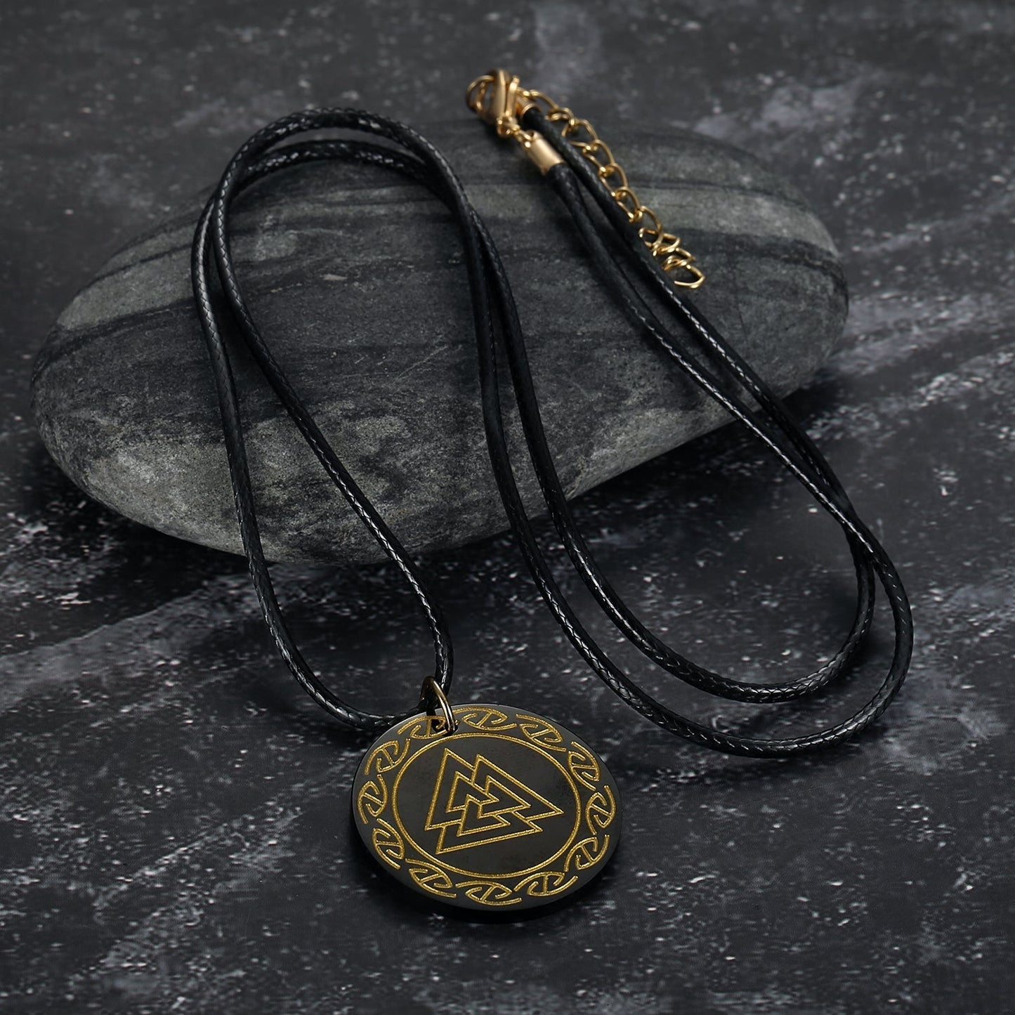 Bjorn Regalia Circular Horn Valknut Necklace