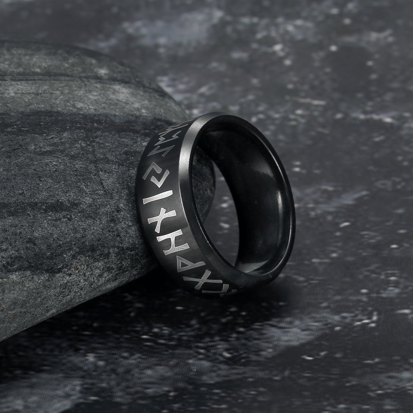 Bjorn Regalia Handcrafted Stainless Steel Runic Alphabet Ring