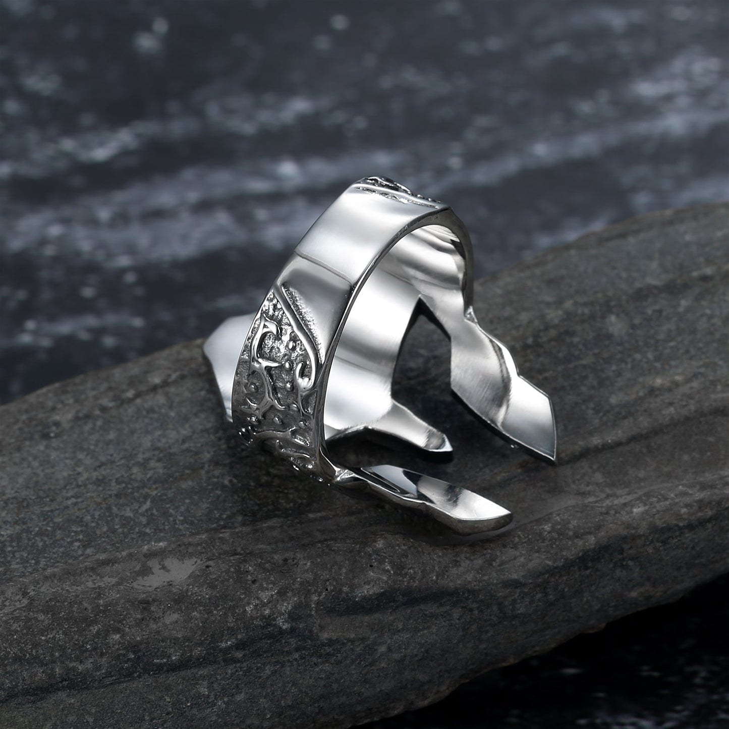 Bjorn Regalia Handcrafted Stainless Steel Warrior Helmet Ring