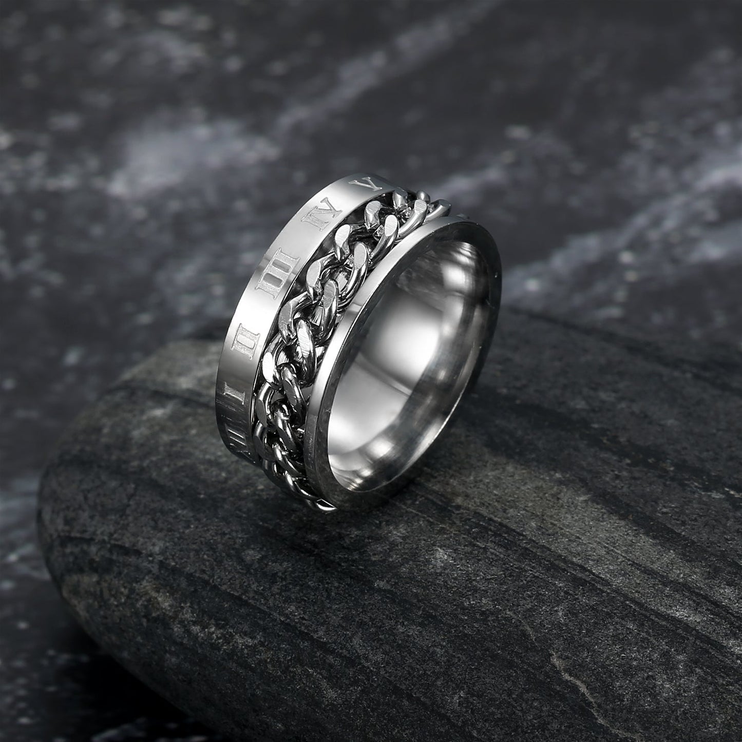 Bjorn Regalia Handcrafted Stainless Steel Rotating Rune Ring