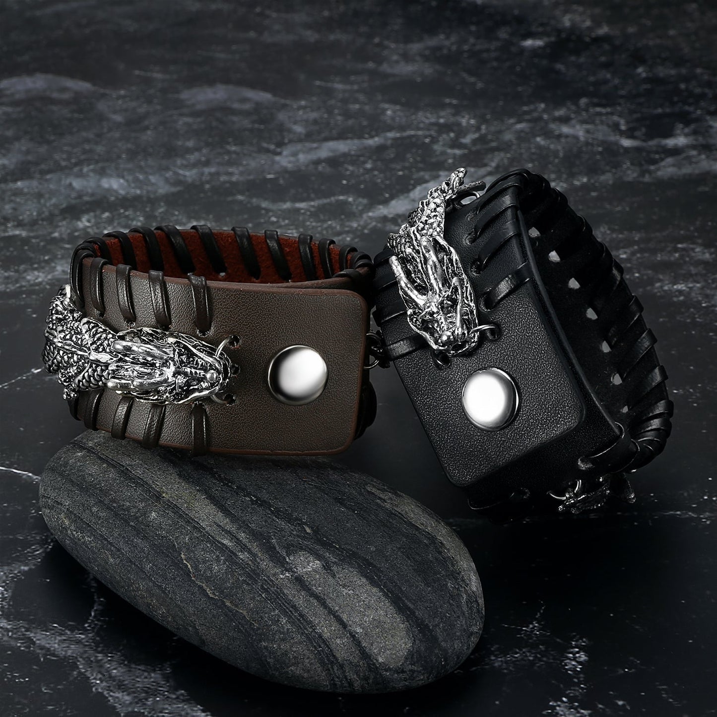 Bjorn Regalia Leather Dragon Cuff