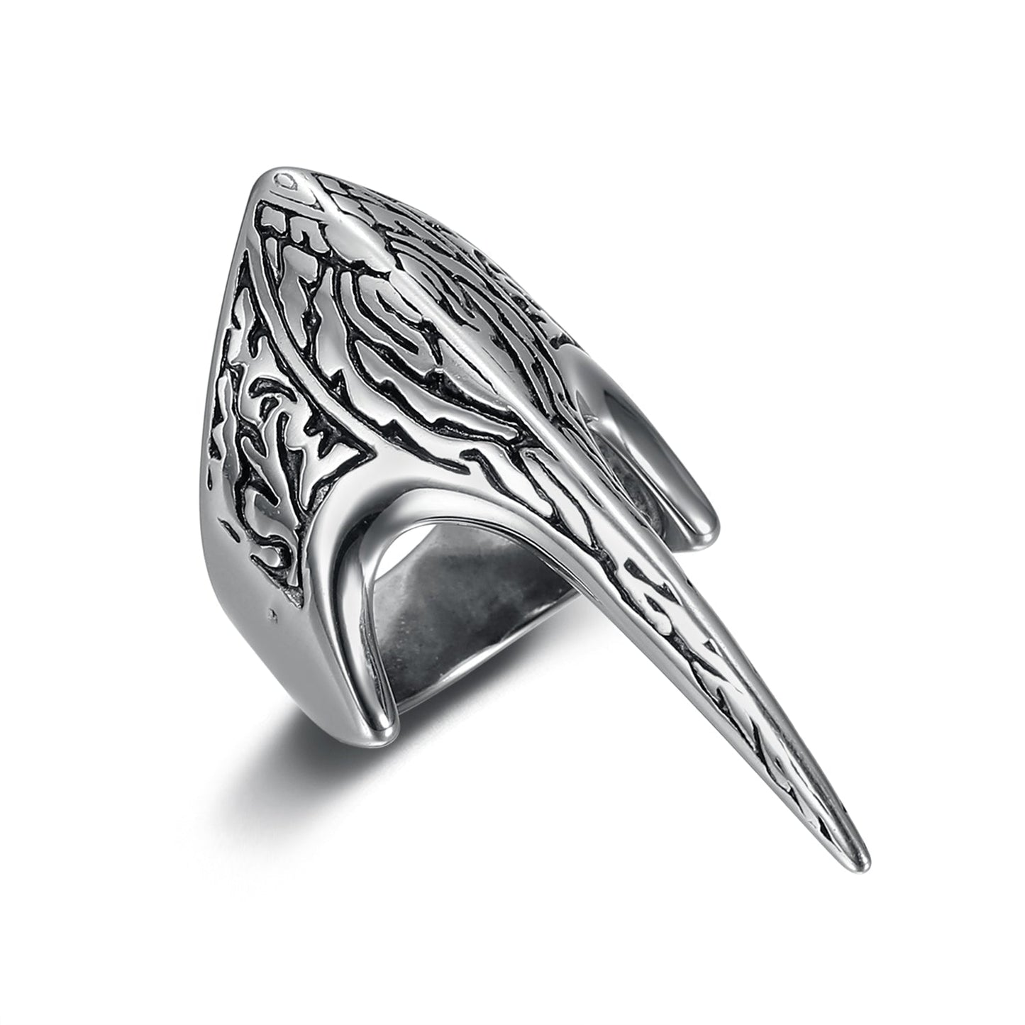 Bjorn Regalia Handcrafted Stainless Steel Stylized Raven Skull Ring