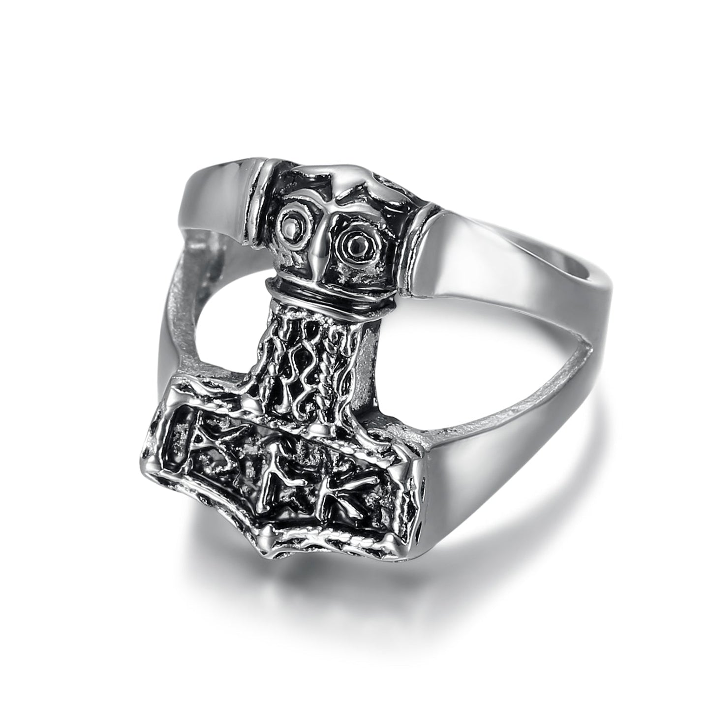 Bjorn Regalia Handcrafted Stainless Steel Thor's Hammer Ring