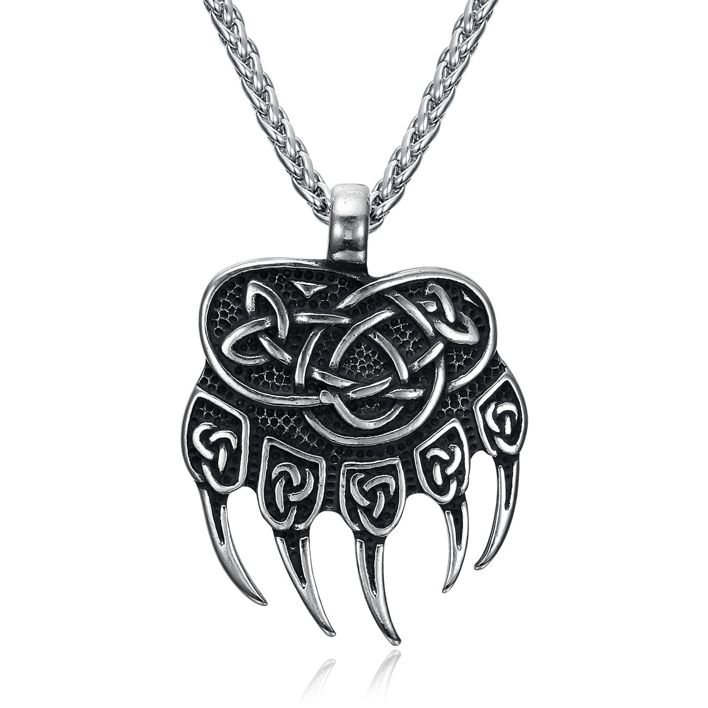Bjorn Regalia Handcrafted Stainless Steel Bear Paw Necklace