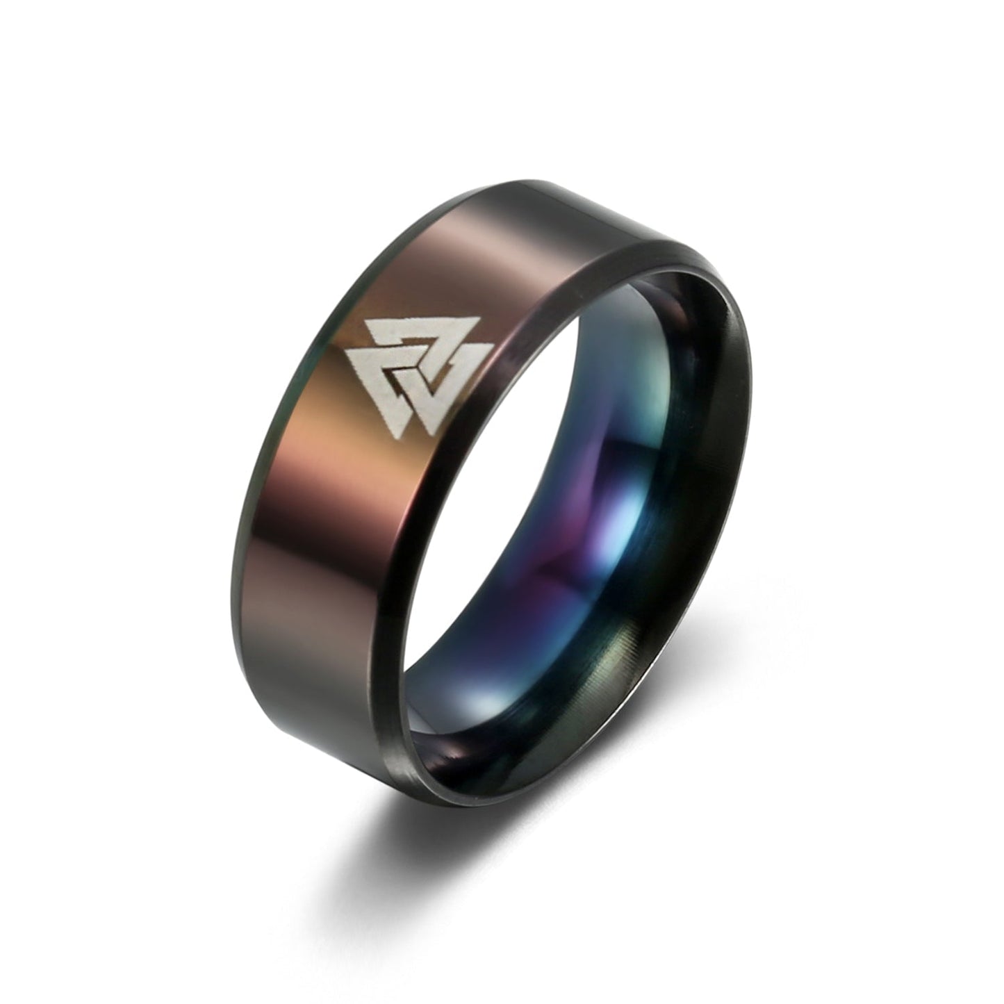 Bjorn Regalia Black Handcrafted Stainless Steel Valknut Ring