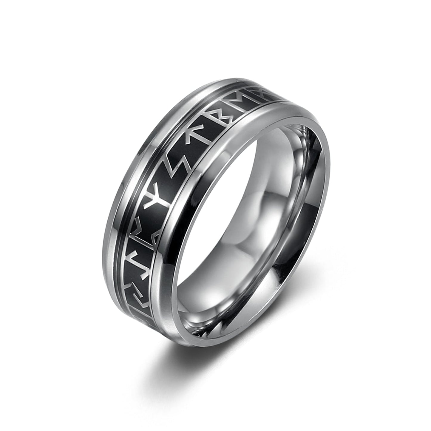 Bjorn Regalia Handcrafted Stainless Steel Viking Elder Futhark Rune Ring