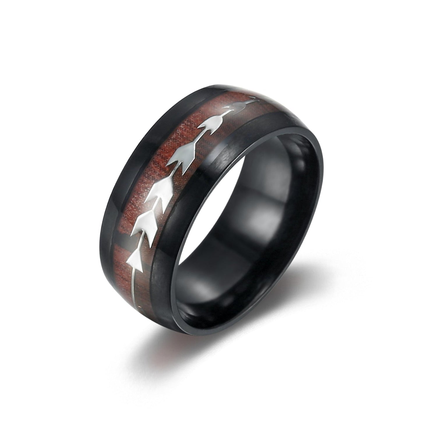 Bjorn Regalia Tungsten Carbide Wedding Band With Wood and Arrow Inlay