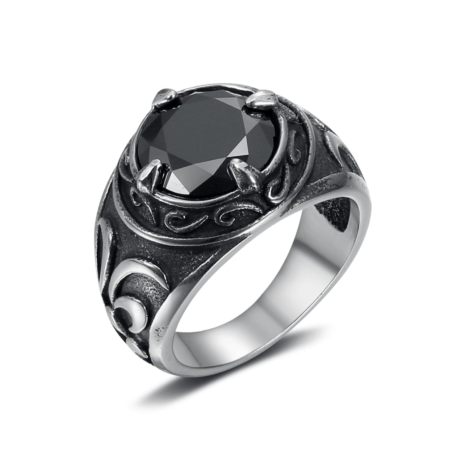 Bjorn Regalia Handcrafted Stainless Steel Celtic Signet Ring With Central Stone