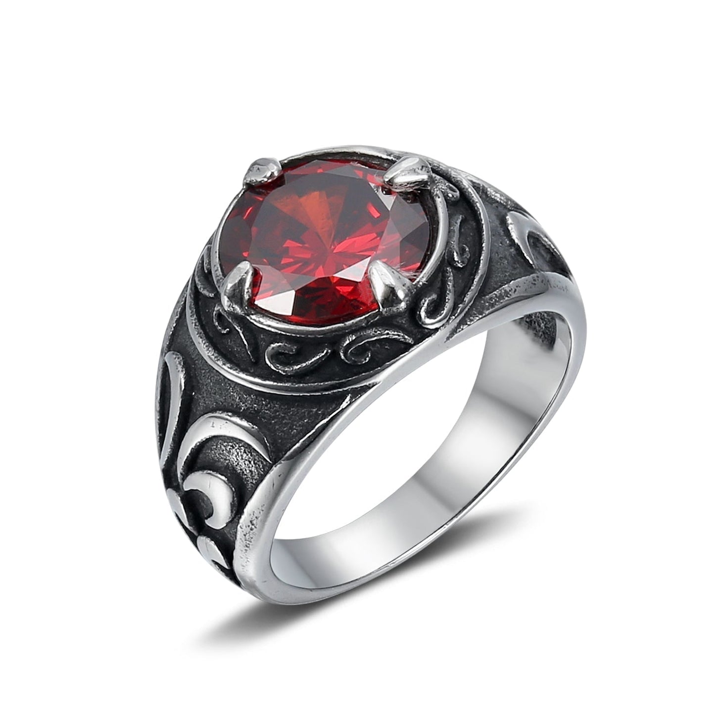 Bjorn Regalia Handcrafted Stainless Steel Celtic Signet Ring With Central Stone