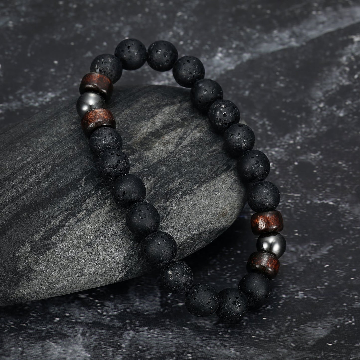 Bjorn Regalia Lava Stone Bracelet