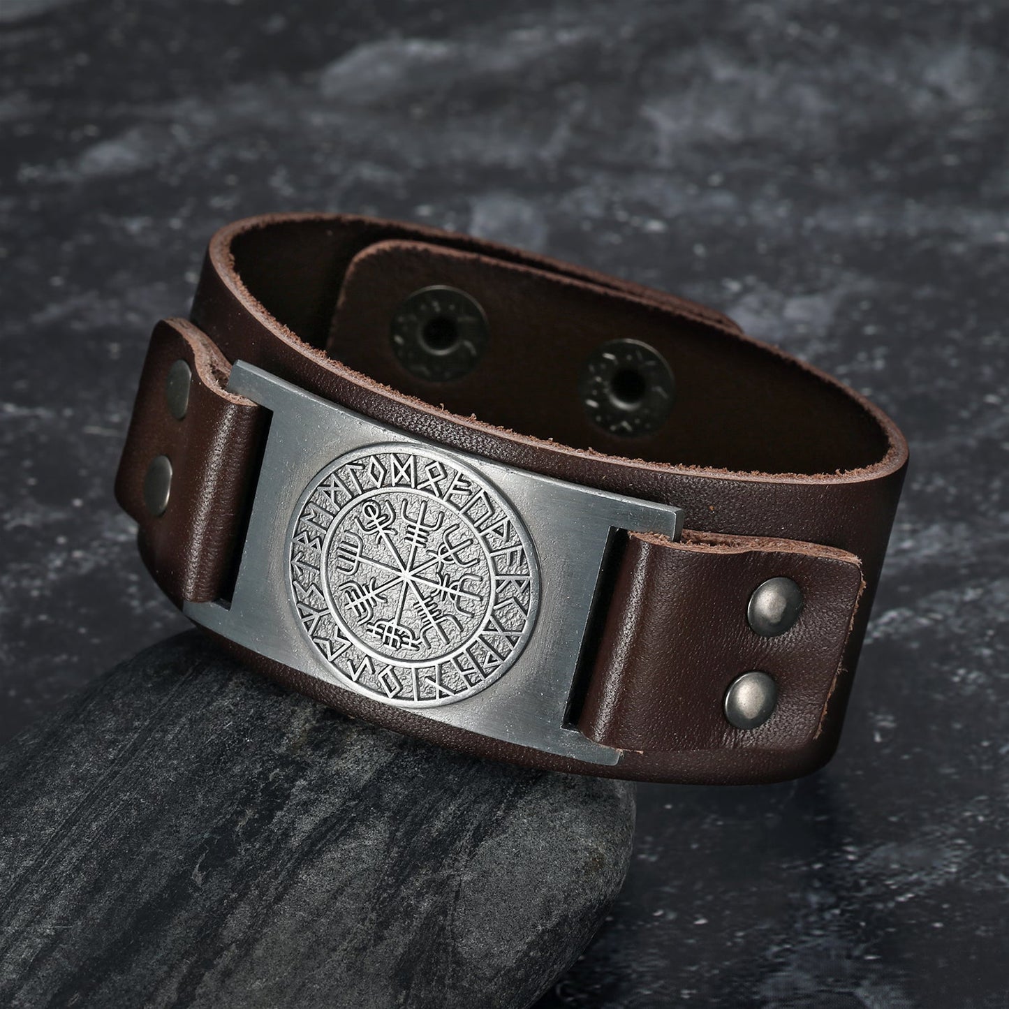 Antique Silver Brown Leather