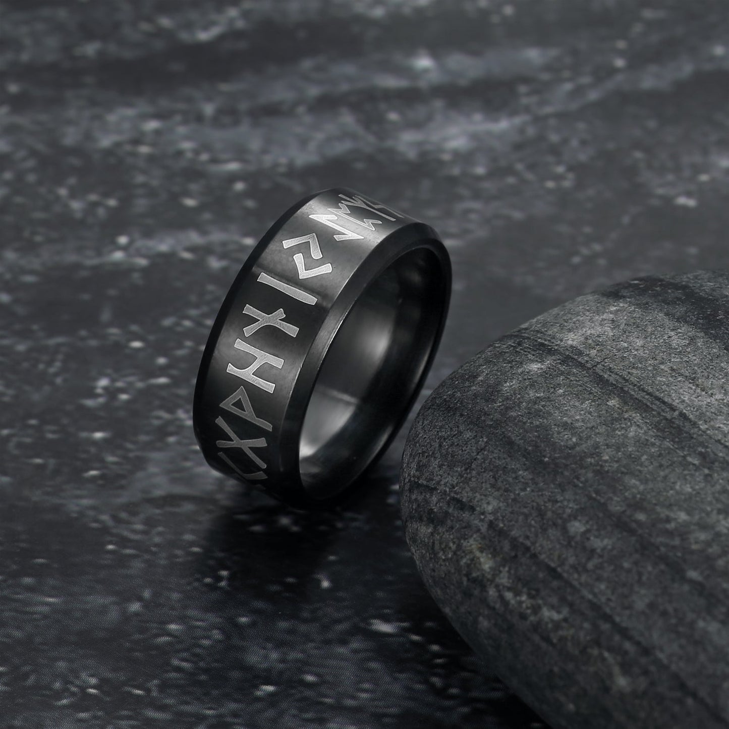 Bjorn Regalia Handcrafted Stainless Steel Runic Alphabet Ring