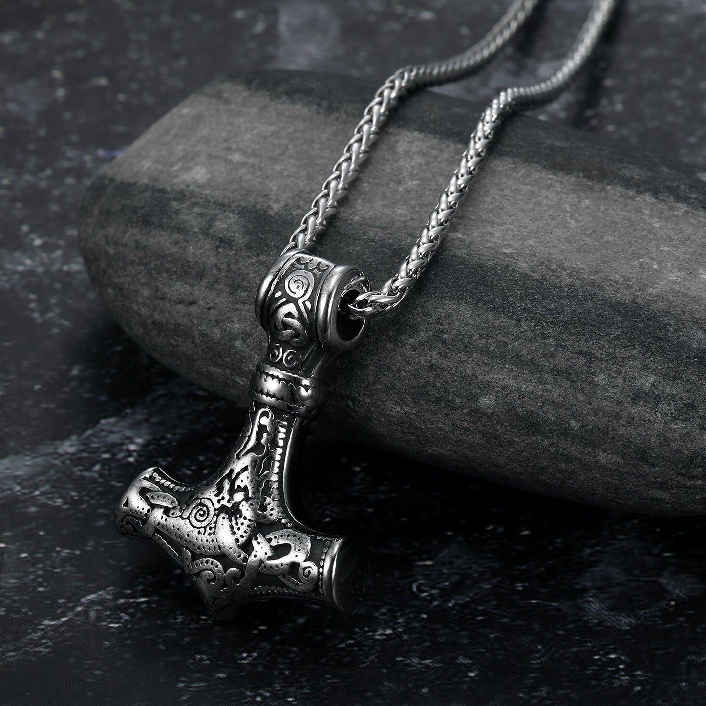 [FREE GIFT] Bjorn Regalia Handcrafted Stainless Steel 'Knotwork' Mjolnir