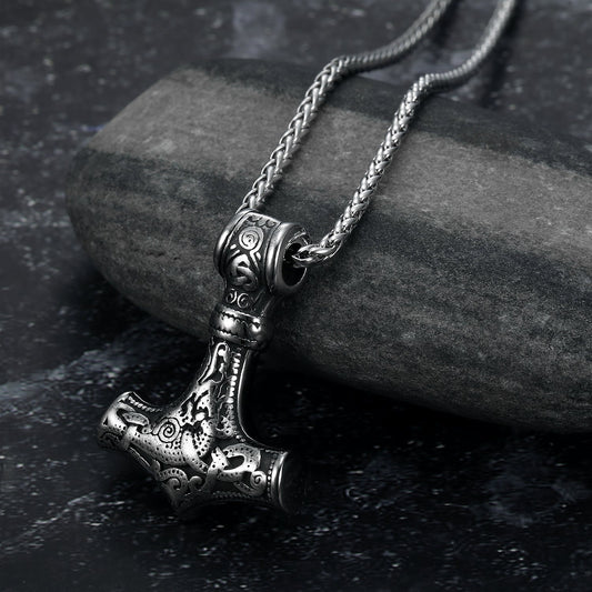 [FREE GIFT] Bjorn Regalia Handcrafted Stainless Steel 'Knotwork' Mjolnir
