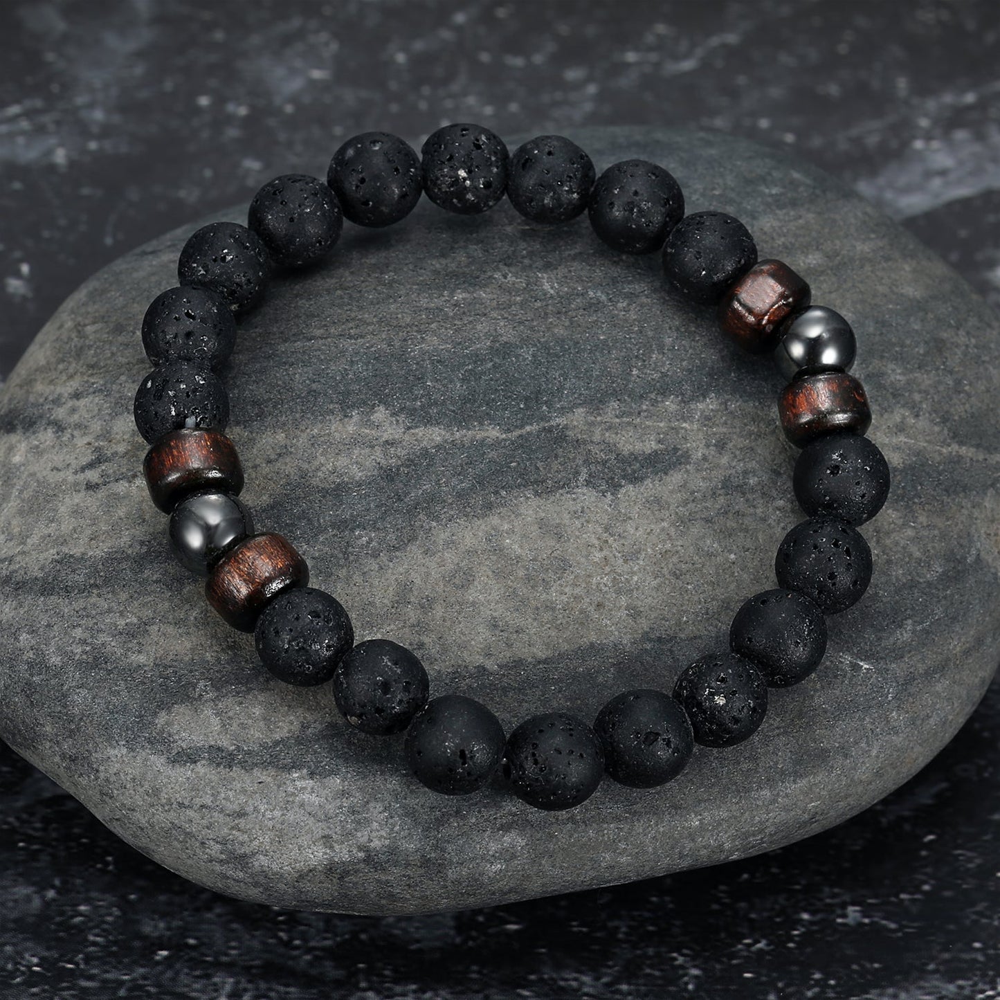 Bjorn Regalia Lava Stone Bracelet