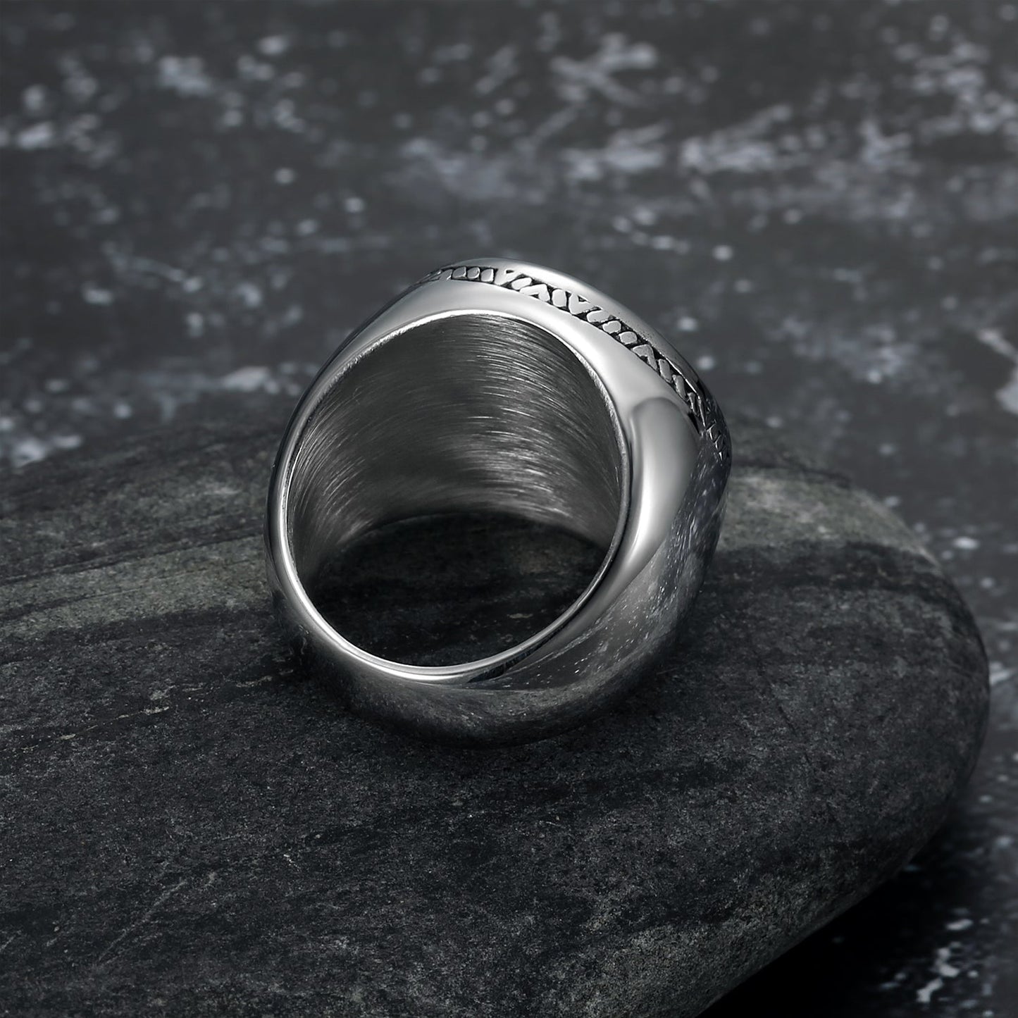 Bjorn Regalia Handcrafted Stainless Steel Yggdrasil / Tree of Life Circular Ring