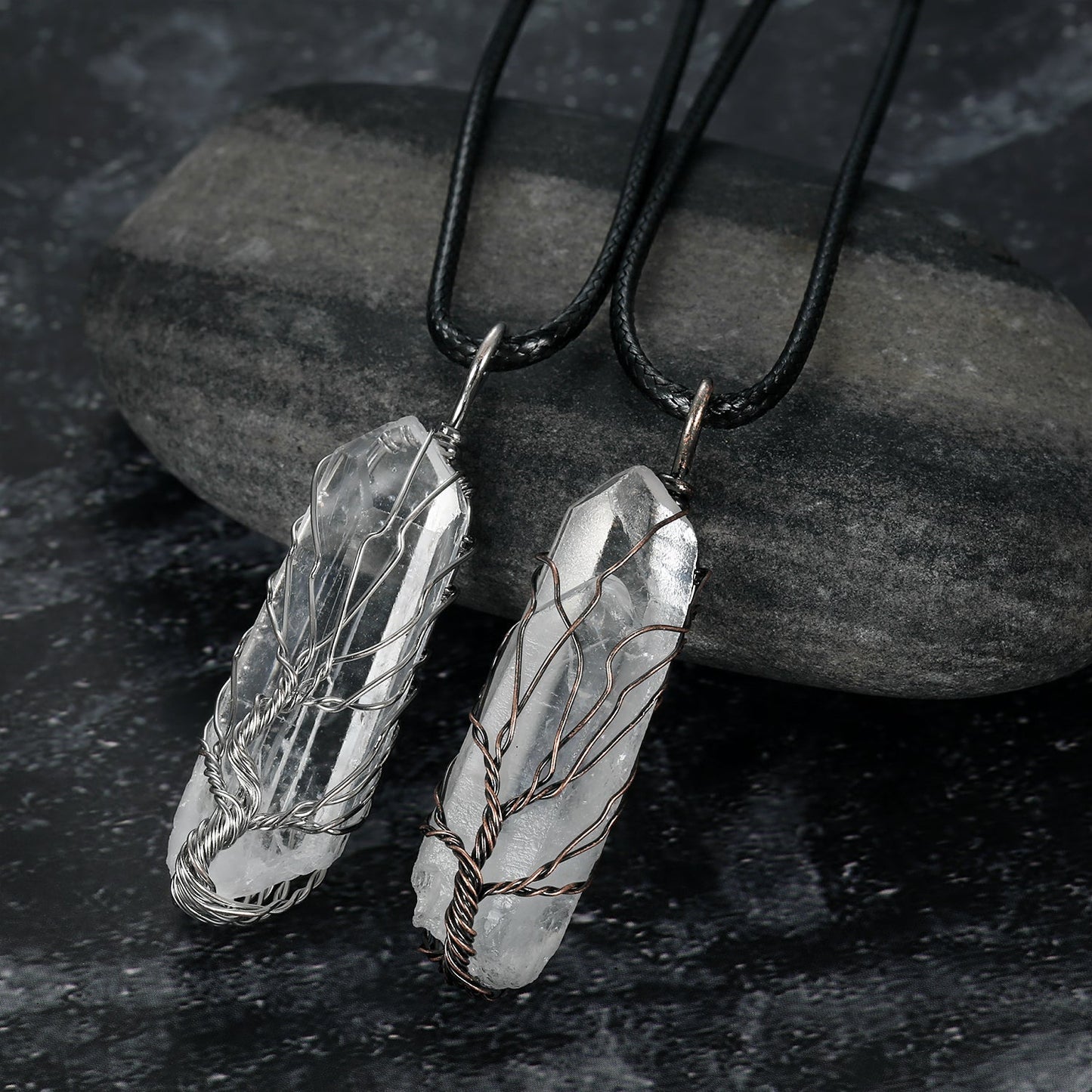 [LIMITED EDITION]  Natural Crystal Tree of Life Necklace