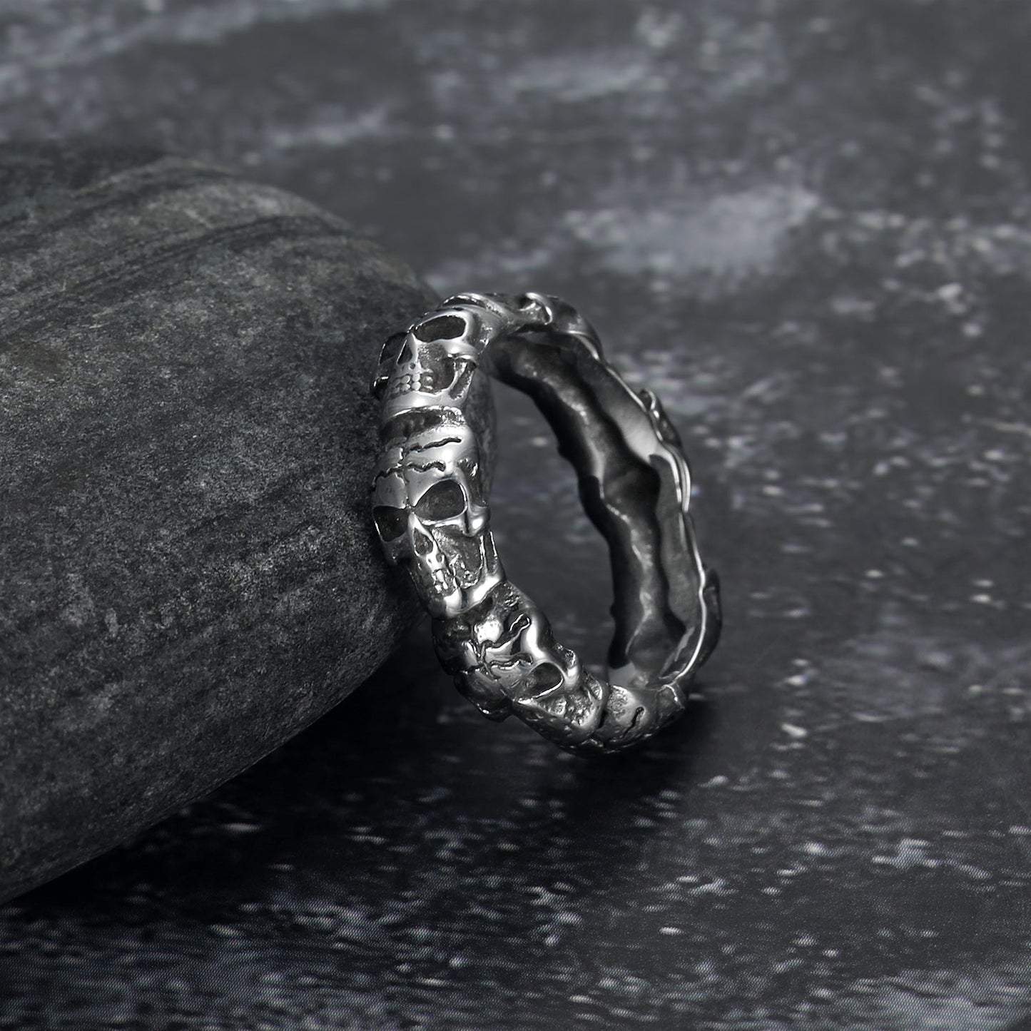 Bjorn Regalia Handcrafted Stainless Steel Vanquished Foes Skull Ring