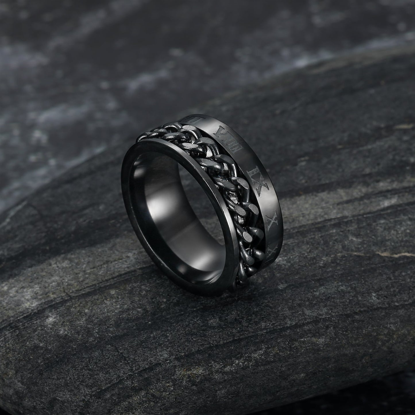 Bjorn Regalia Handcrafted Stainless Steel Rotating Rune Ring