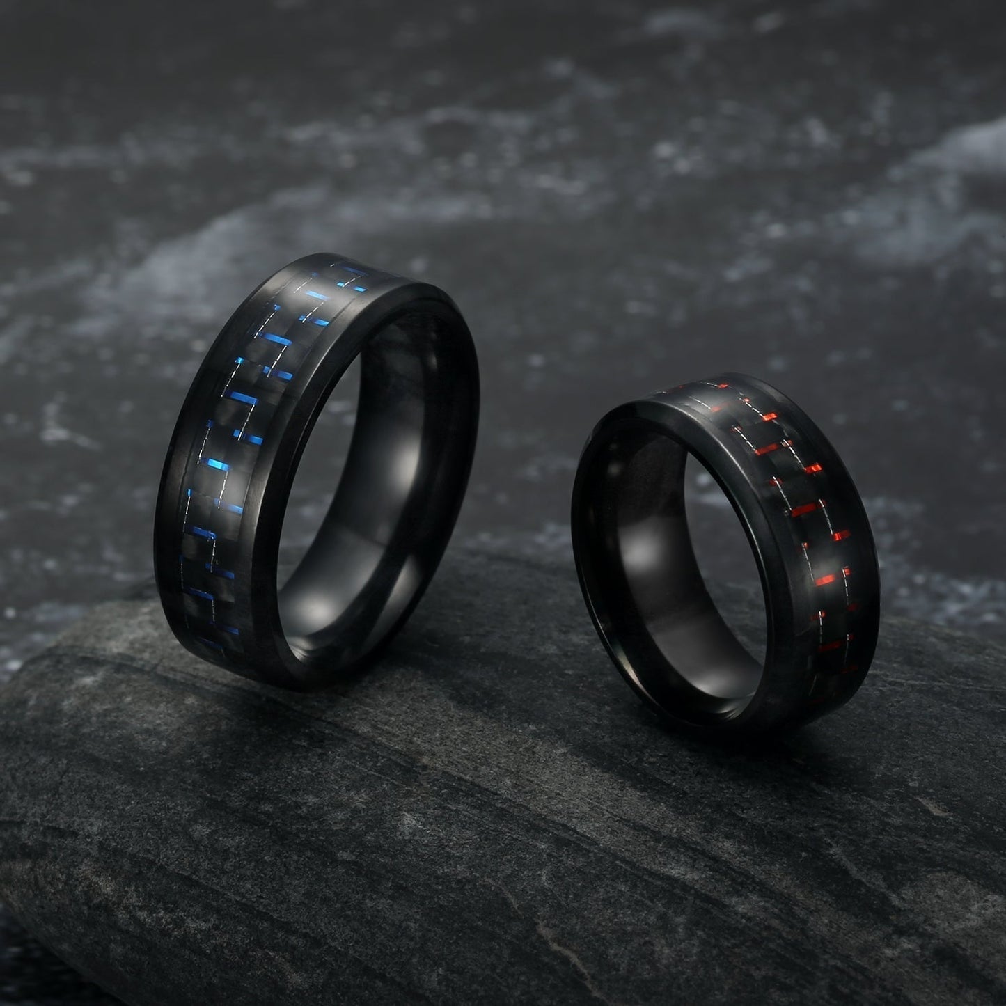 Bjorn Regalia Carbon Fibre Dragon Scale Viking Wedding Rings