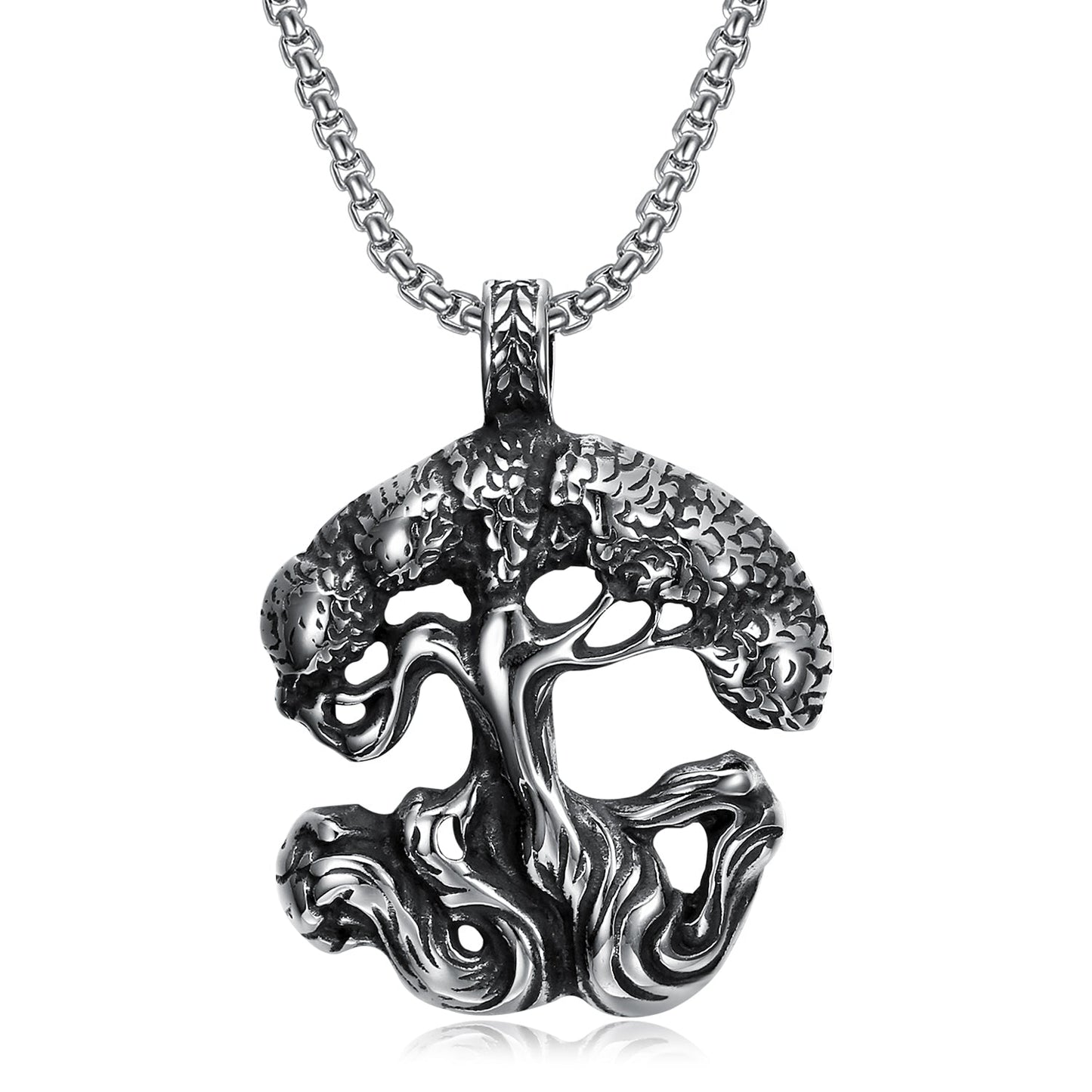 Bjorn Regalia Handcrafted Stainless Steel Tree of Life / Yggdrasil Pendant Necklace