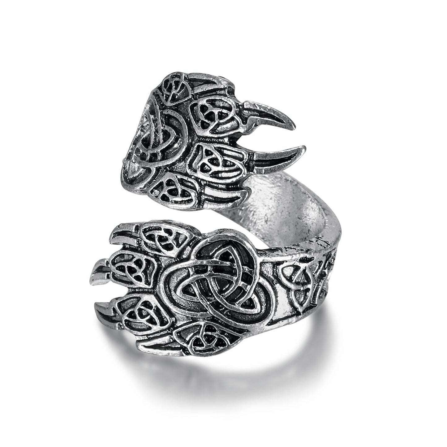Bjorn Regalia Handcrafted Stainless Steel Adjustable Bear Paw Ring