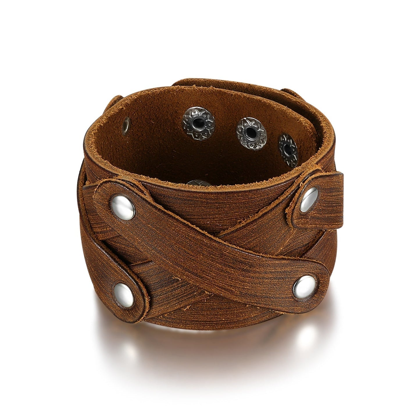 Bjorn Regalia Leather Cross-Over Studded Arm Ring