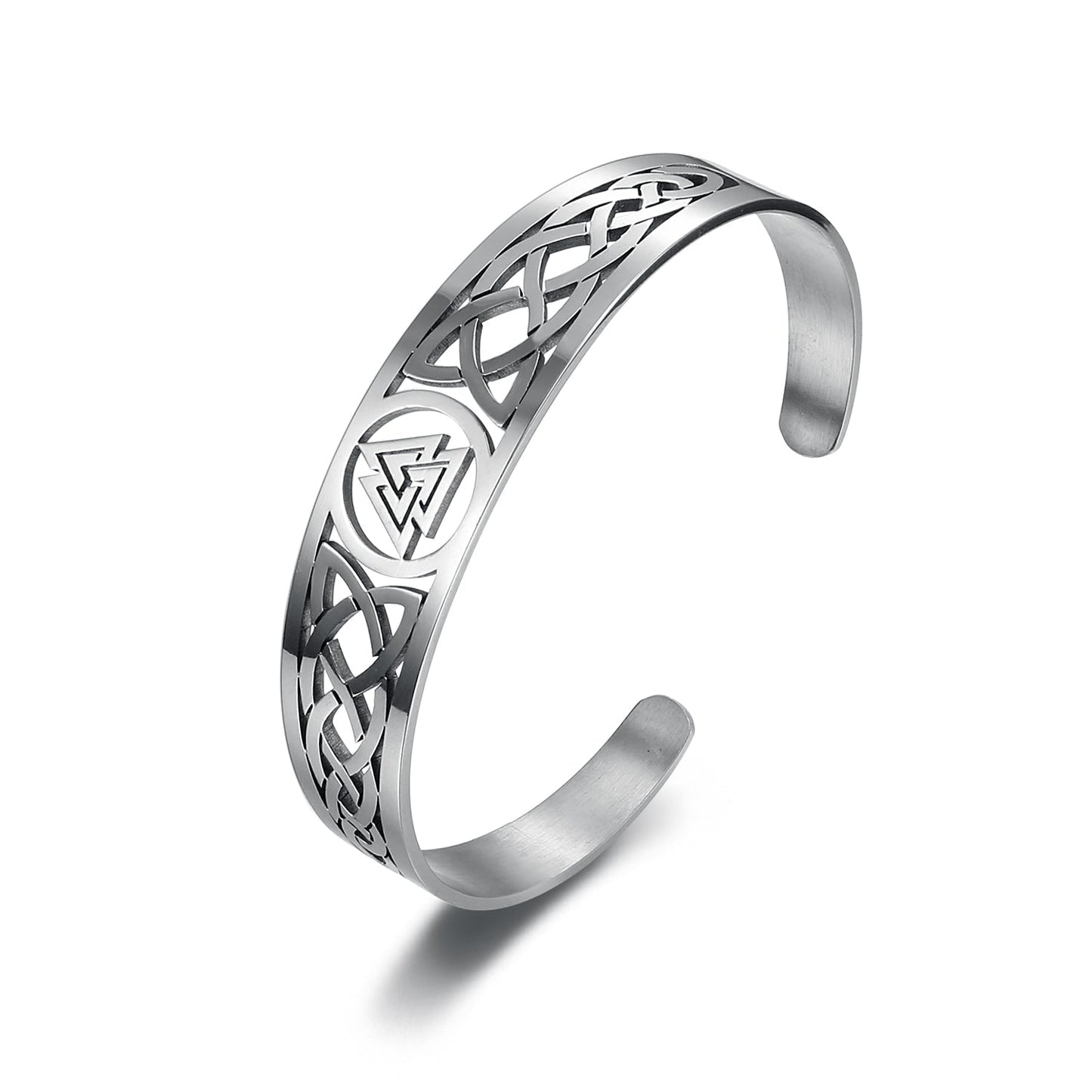 Bjorn Regalia Handcrafted Stainless Steel Valknut and Celtic Design Bracelet