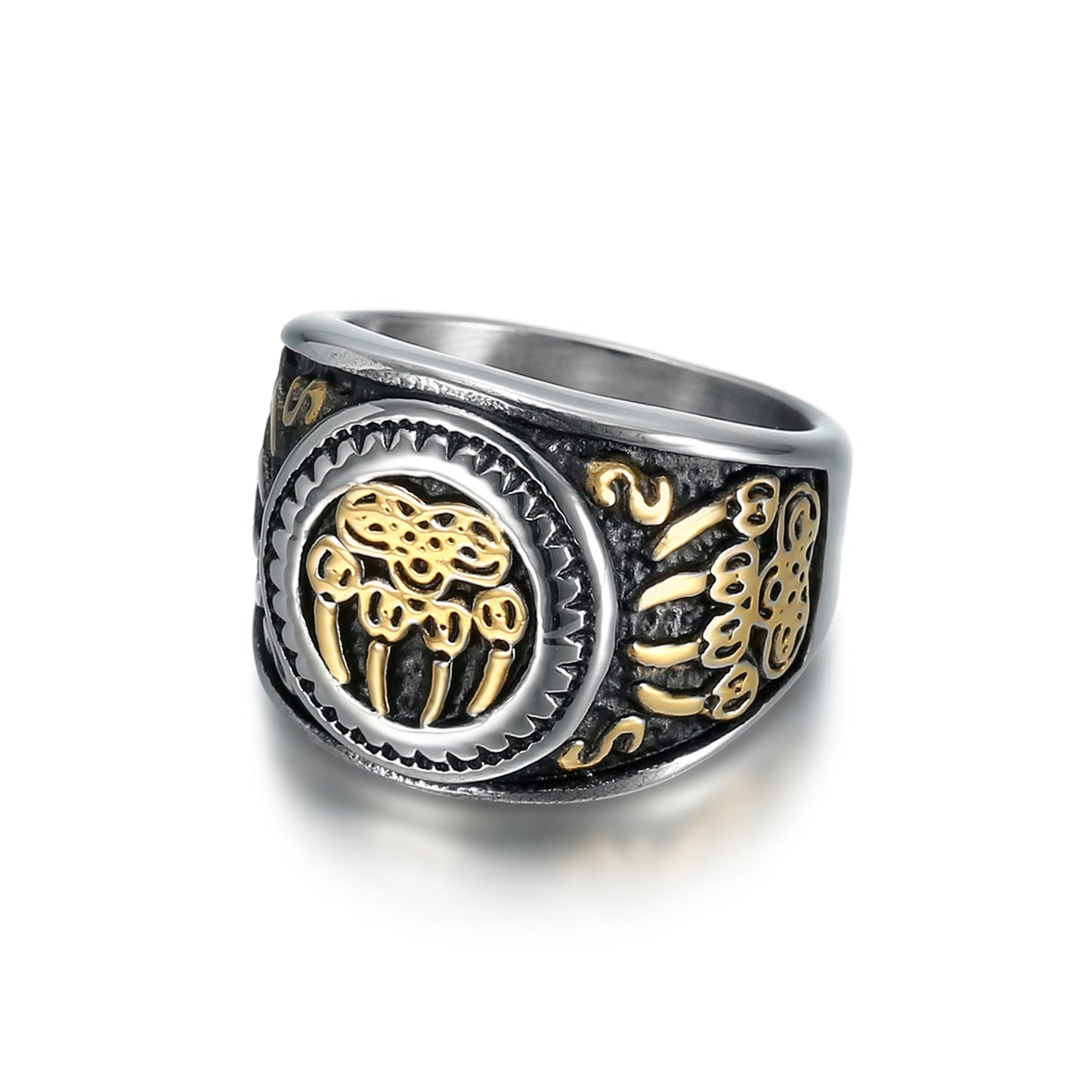 Bjorn Regalia Handcrafted Stainless Steel Bear Paw / Veles Ring