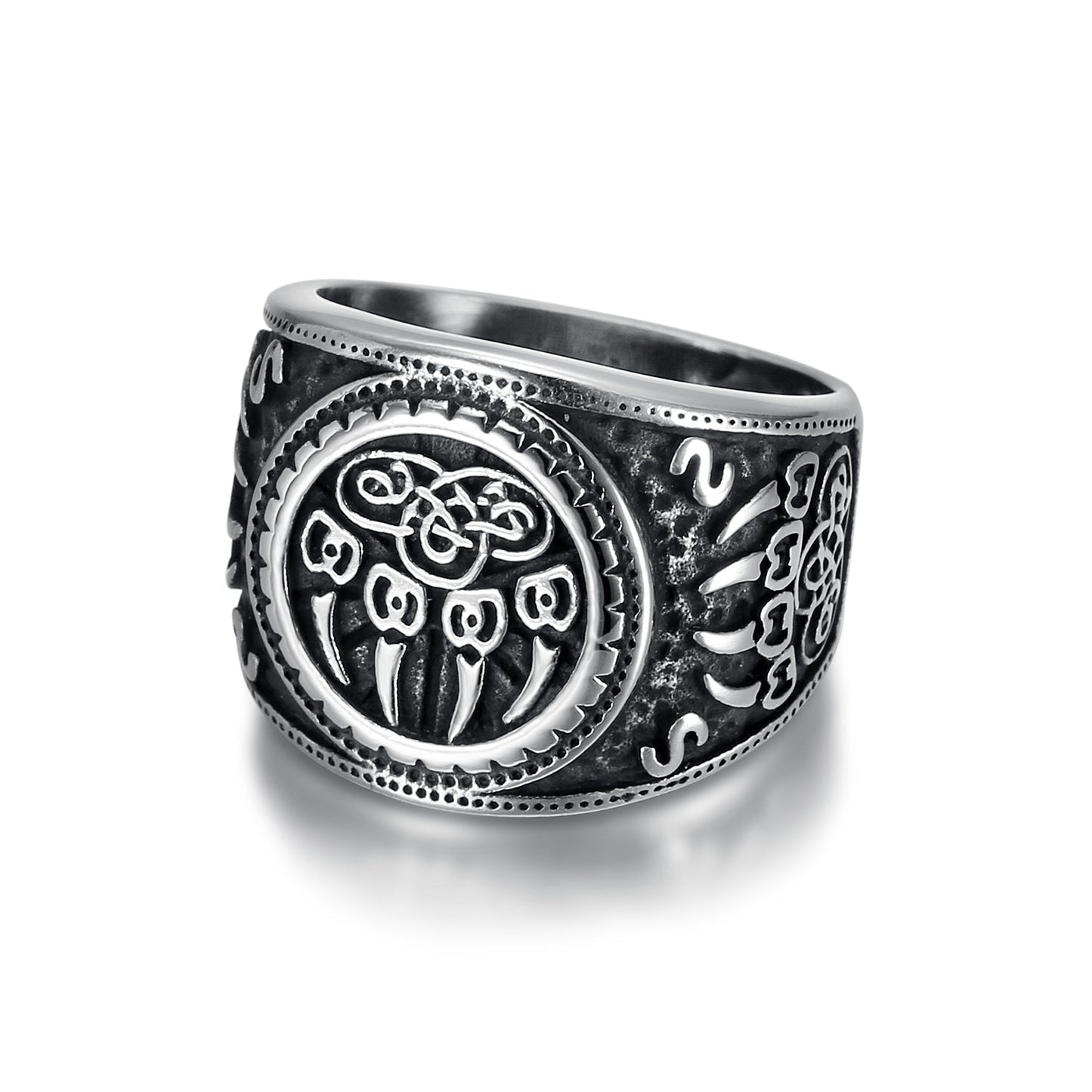 Bjorn Regalia Handcrafted Stainless Steel Bear Paw / Veles Ring